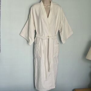 Just For Women White Cotton Terry Spa Robe - 1X/2X
